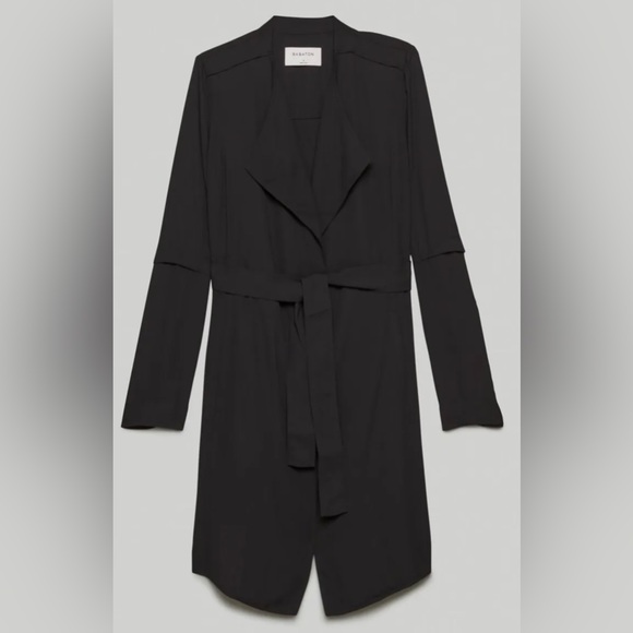 Babaton Aritzia Black Lightweight Flowy Trench Coat Small - Picture 4 of 8